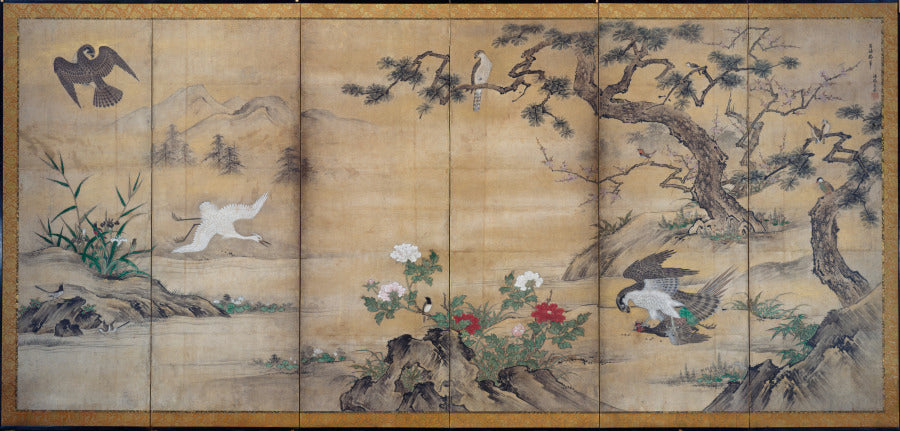 Birds and Flowers by Kano Shōei (Japanese, 1519–1592) - Classic Art canvas print