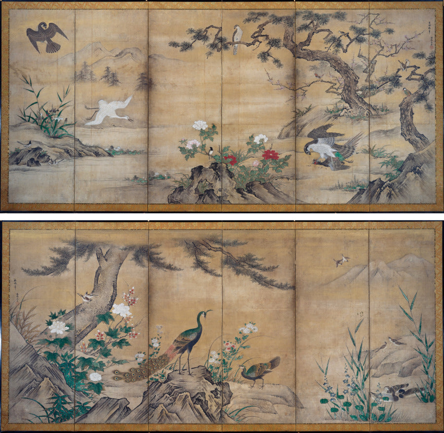 Birds and Flowers by Kano Mitsunobu (Japanese, 1565–1608) - Classic Art canvas print
