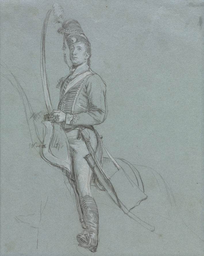 A Hussar Officer on Horseback by John Singleton Copley (American, born The Thirteen Colonies, 1738–1815) - Classic Art canvas print