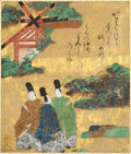 The Beach at Sumiyoshi from the Tales of Ise by Tawaraya Sōtatsu (Japanese, c. 1570–c. 1640) - Classic Art canvas print
