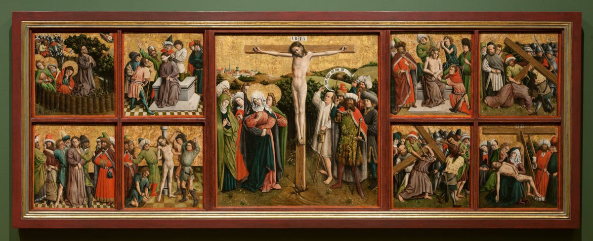 Altarpiece with The Passion of Christ by Master of the Schlägl Altarpiece (German) - Classic Art canvas print