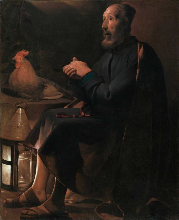 Saint Peter Repentant by Georges de La Tour (French, 1593–1652) - Classic Art canvas print