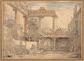 Roman Ruins, Villa Pamfili by Hubert Robert (French, 1733–1808) - Classic Art canvas print
