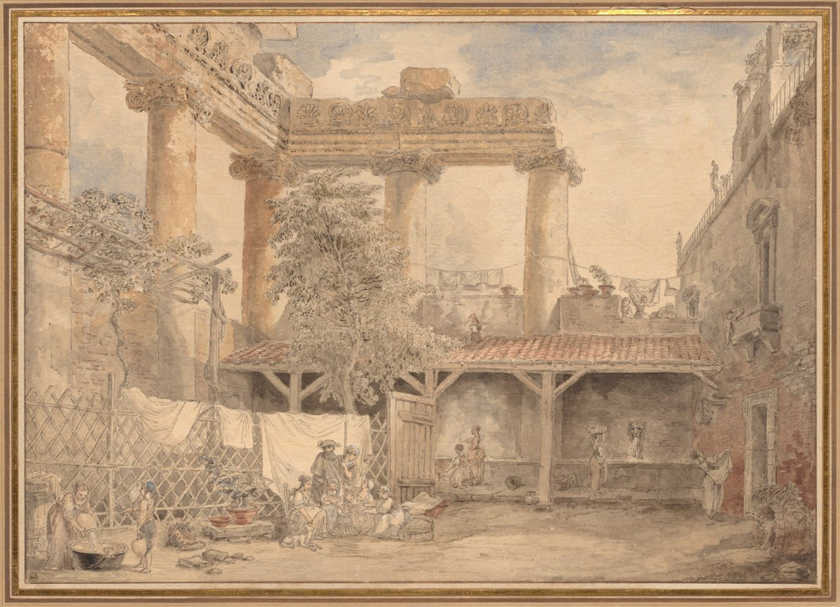 Roman Ruins, Villa Pamfili by Hubert Robert (French, 1733–1808) - Classic Art canvas print