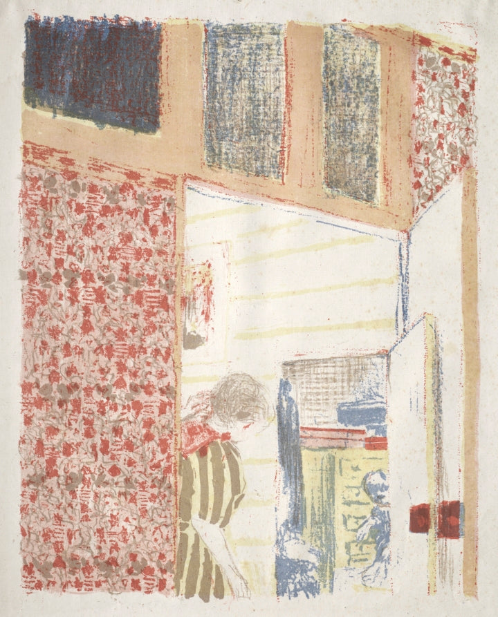 Interior with Pink Wallpaper III by Édouard Vuillard (French, 1868–1940) - Classic Art canvas print