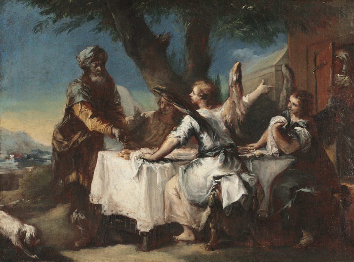 Abraham Welcoming the Three Angels by Francesco Guardi (Italian, 1712–1793) - Classic Art canvas print