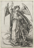 The Archangel Michael Piercing the Dragon by Martin Schongauer (German, c. 1450–1491) - Classic Art canvas print