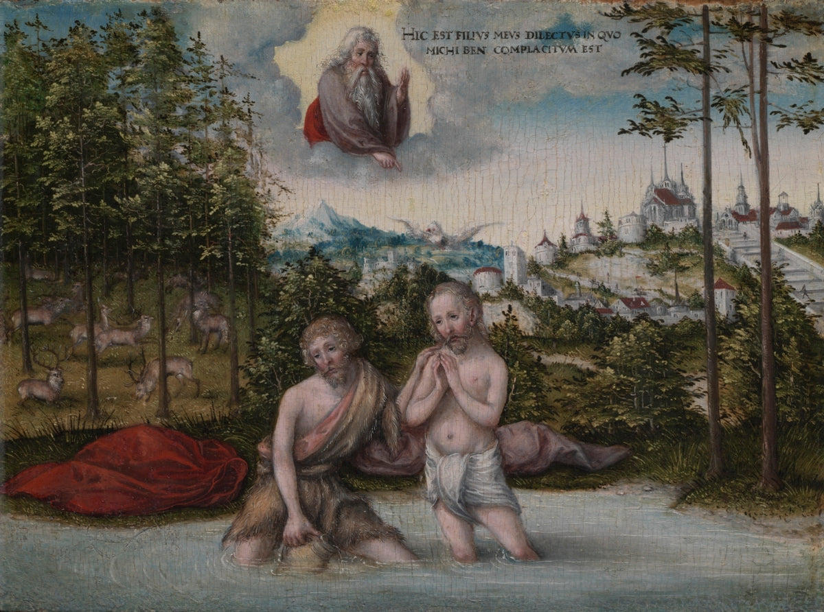 The Baptism of Christ by Lucas Cranach (German, 1472–1553) - Renaissance canvas print