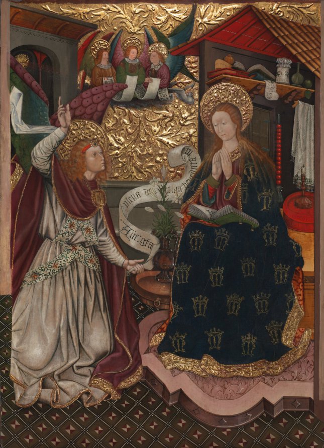 The Annunciation by Jaume Ferrer the Younger (Spanish, Catalonia died c. 1460/70) - Classic Art canvas print