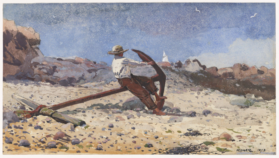 Boy with Anchor by Winslow Homer (American, 1836–1910) - American Realist canvas print