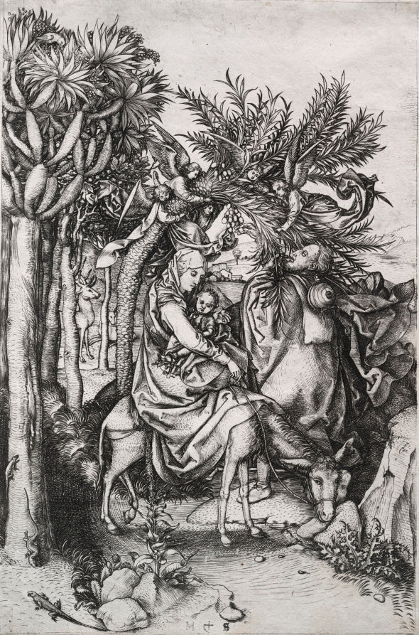 The Flight into Egypt by Martin Schongauer (German, c. 1450–1491) - Classic Art canvas print