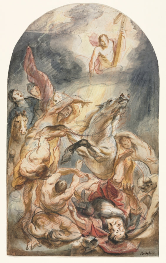 The Conversion of Saul with Christ and the Cross by Jacob Jordaens (Flemish, 1593–1678) - Classic Art canvas print
