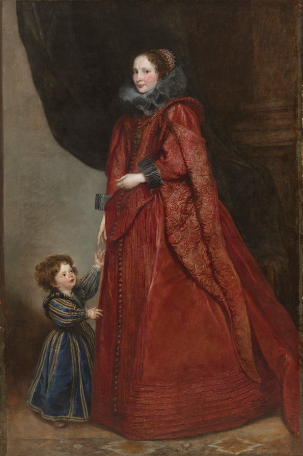 A Genoese Lady with Her Child by Anthony van Dyck (Flemish, 1599–1641) - Classic Art canvas print