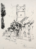 A Csonka Templon, Debriczen, Hungary by Kálmán Kubinyi (American, 1906–1973) - Classic Art canvas print