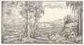 St. John on the Island of Patmos by Virgil Solis (German, 1514–1562) - Classic Art canvas print