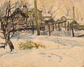 Backyards in Winter Castoff Christmas Tree by Charles Burchfield (American, 1893–1967) - Classic Art canvas print