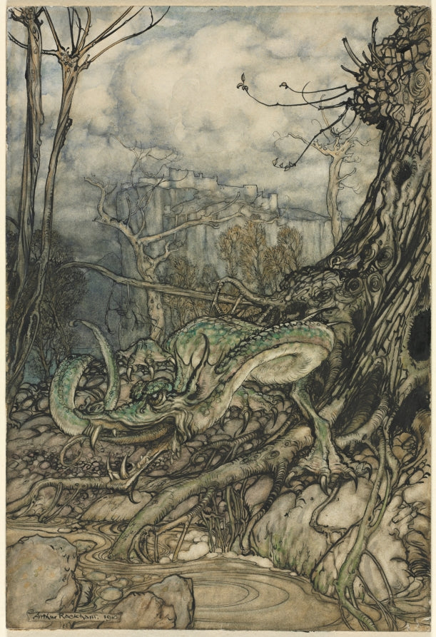 The Green Dragon by Arthur Rackham (British, 1867–1939) - Classic Art canvas print