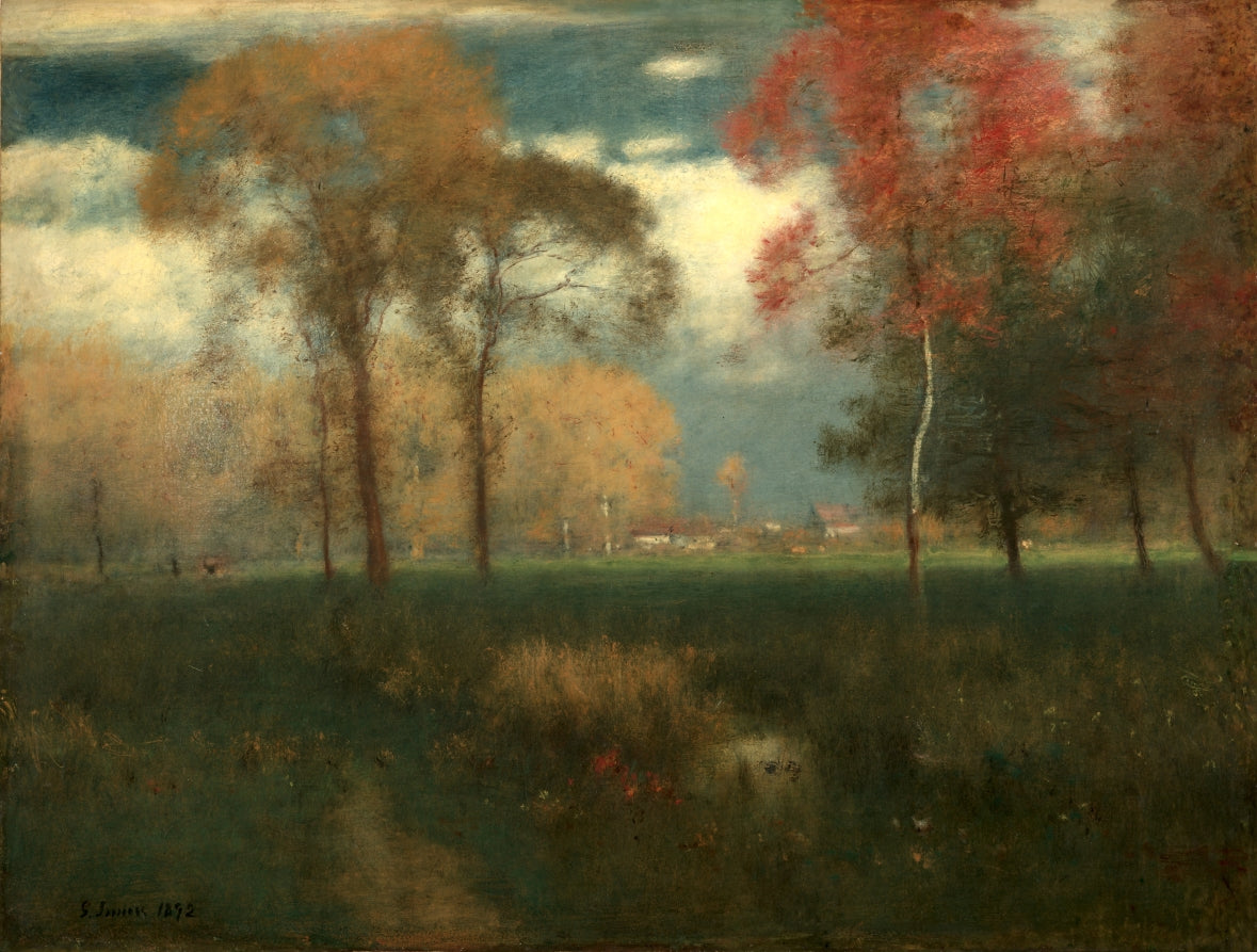 Sunny Autumn Day by George Inness (American, 1825–1894) - Classic Art canvas print