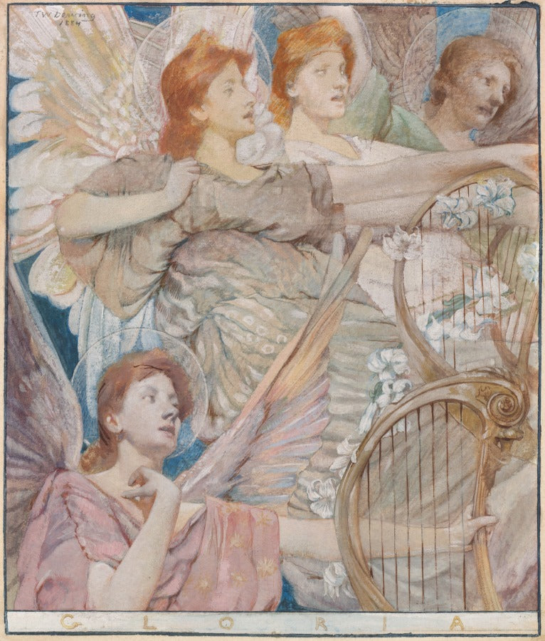 Gloria by Thomas Wilmer Dewing (American, 1851–1938) - Classic Art canvas print