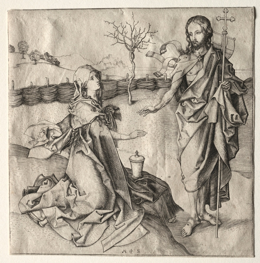 Christ Appearing to the Magdalen by Martin Schongauer (German, c. 1450–1491) - Classic Art canvas print