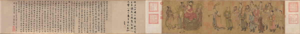 Barbarian Royalty Worshiping the Buddha by Zhao Guangfu (Chinese, c. 923–976) - Classic Art canvas print
