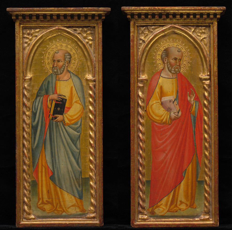 Standing Saint and Saint in Red Cloak pair by  - Classic Art canvas print