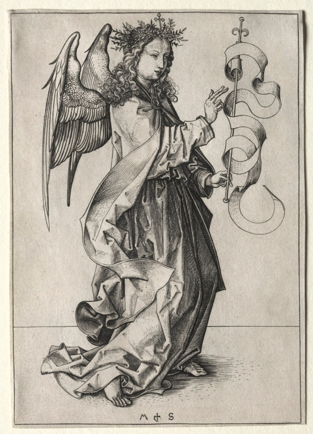 The Angel of the Annunciation by Martin Schongauer (German, c. 1450–1491) - Classic Art canvas print
