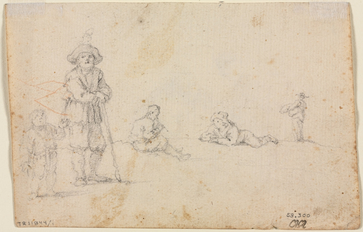 Five Figure Studies verso by Anonymous - Classic Art canvas print
