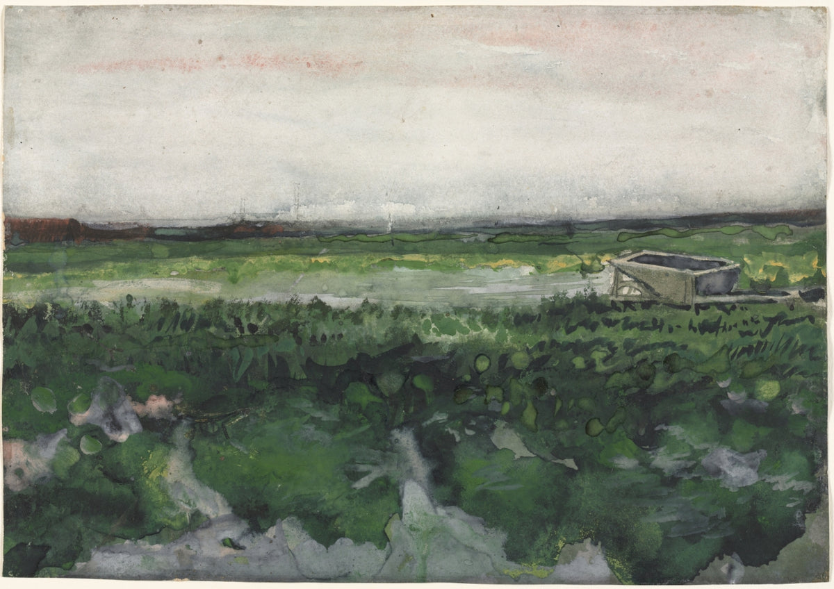 Landscape with Wheelbarrow by Vincent van Gogh (Dutch, 1853–1890) - Post-Impressionist canvas print