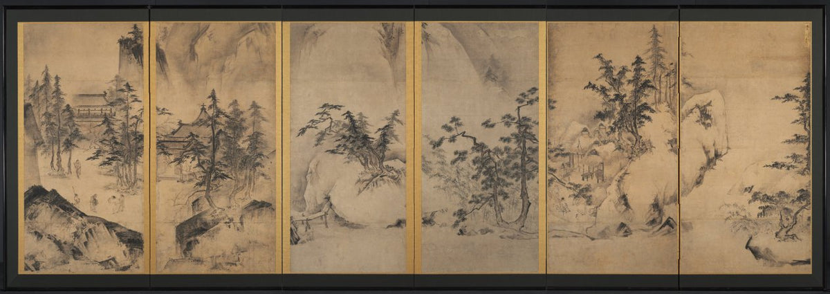Winter and Spring Landscape by Tenshō Shūbun (Japanese) - Classic Art canvas print
