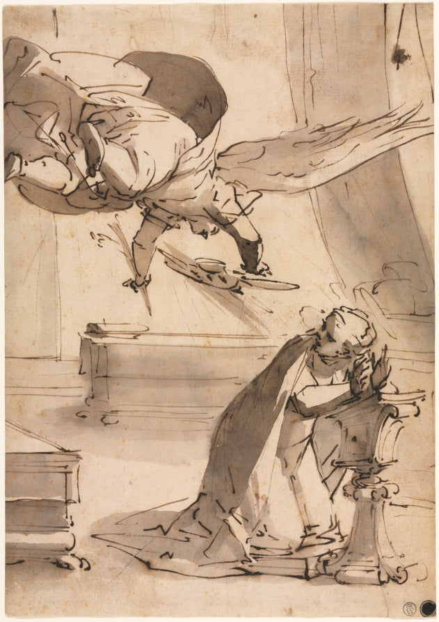 The Annunciation by Luca Cambiaso (Italian, 1527–1585) - Classic Art canvas print