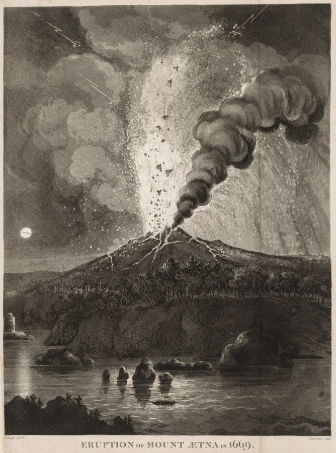 Eruption of Mount Aetna in 1669 by Thomas Sutherland (British, 1785–1838) - Classic Art canvas print