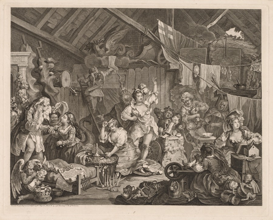 Strolling Actresses Dressing in a Barn by William Hogarth (British, 1697–1764) - Classic Art canvas print