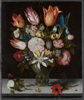 Flowers in a Glass by Ambrosius Bosschaert (Dutch, 1573–1621) - Classic Art canvas print