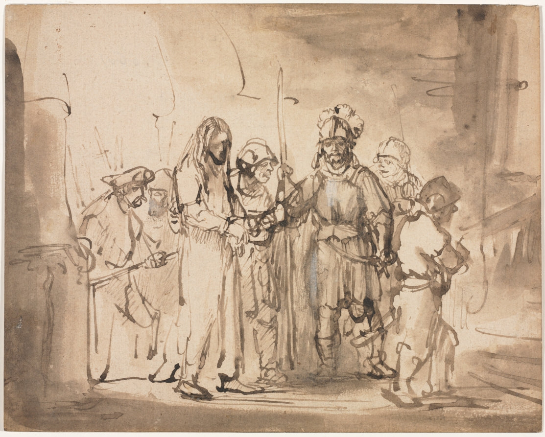Christ Taken before Caiaphas by Rembrandt van Rijn (Dutch, 1606–1669) - Baroque canvas print