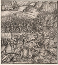 How the French King made war on the King of Feuereisen in his realm and how the King of Feuereisen died in the battle by Hans Burgkmair (German, 1473–1531) - Classic Art canvas print