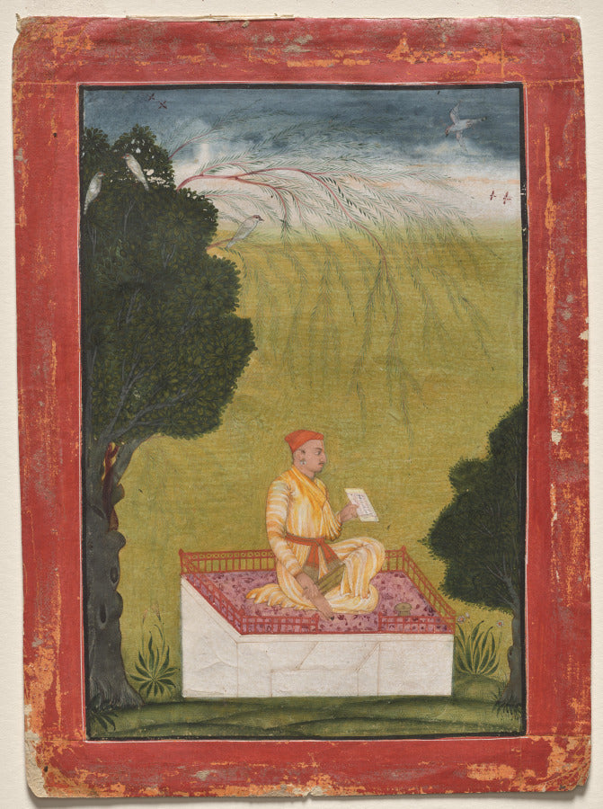 Raja Dilip Singh of Guler on a dais by  - Classic Art canvas print