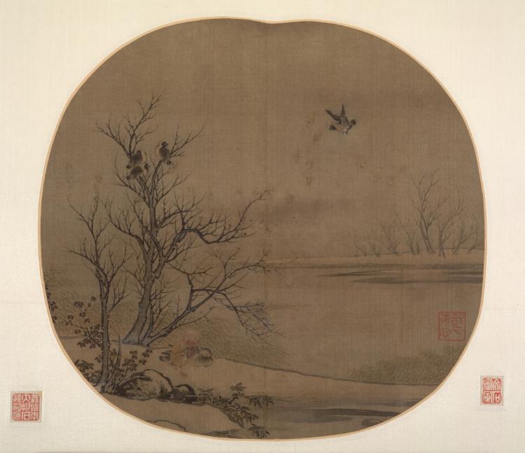 Birds and Ducks on a Snowy Islet by  - Classic Art canvas print