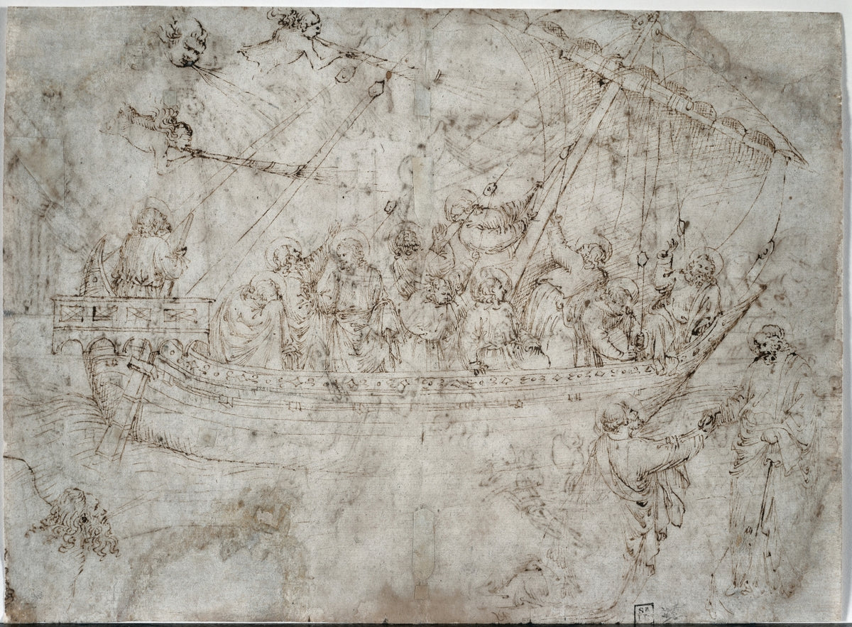 Two Drawings of Ships verso by Parri Spinelli (Italian, 1387–c. 1453) - Classic Art canvas print