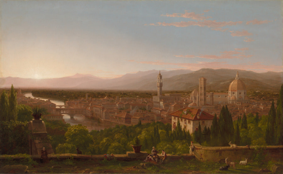 View of Florence by Thomas Cole (American, born England,1801–1848) - Classic Art canvas print