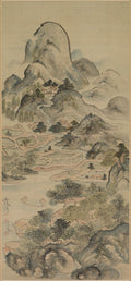 Fishing in a Springtime Valley by Ike Taiga (Japanese, 1723–1776) - Classic Art canvas print