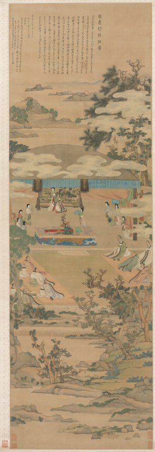 Lady Xuanwen Giving Instruction on the Rites of Zhou by Chen Hongshou (Chinese, 1598/99–1652) - Classic Art canvas print