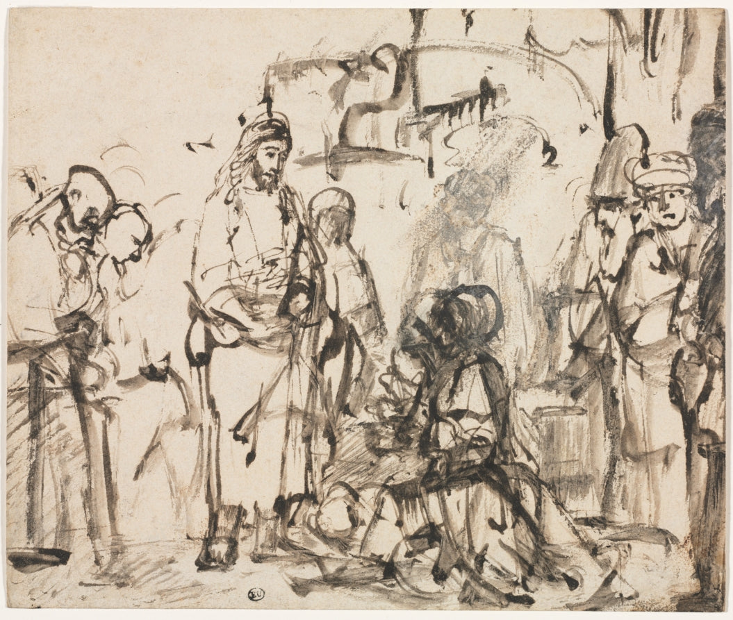 The Meeting of Christ with Martha and Mary after the Death of Lazarus by Rembrandt van Rijn (Dutch, 1606–1669) - Baroque canvas print