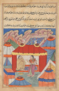 Habbazas sister, who is sent to console her, discovers the disguised Arab in her place, from a Tuti-nama Tales of a Parrot Twenty-fourth Night by  - Classic Art canvas print