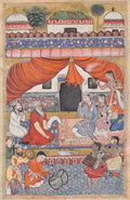 Preparation for the marriage of Mahmuda to the Young Vizier, from a Tuti-nama Tales of a Parrot Thirty-third Night by  - Classic Art canvas print