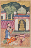 The princess discovers the dead bodies, with heads severed, of her husband and his Brahman friend, from a Tuti-nama Tales of a Parrot Thirty-fourth Night by  - Classic Art canvas print