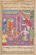The magician disguised as a Brahman returns to claim his daughter-in-law, from a Tuti-nama Tales of a Parrot Thirty-fifth Night by  - Classic Art canvas print