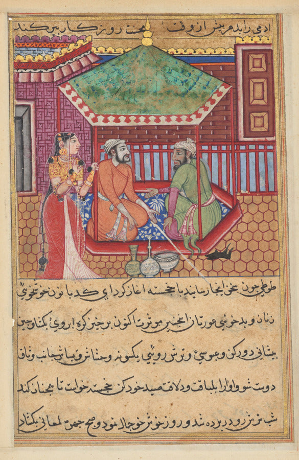 The eldest brother explains the reason for his youthful appearance, from a Tuti-nama Tales of a Parrot Forty-ninth Night by  - Classic Art canvas print