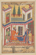 The merchant returns bringing a young slave who is really the son of the princess of Rum, now married to the king, from a Tuti-nama Tales of a Parrot Fiftieth Night by  - Classic Art canvas print