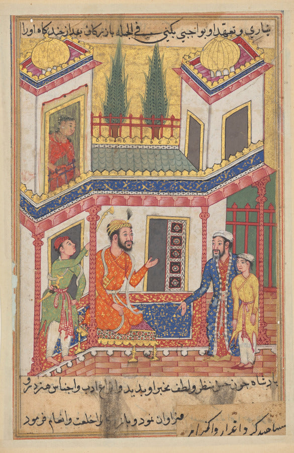 The merchant returns bringing a young slave who is really the son of the princess of Rum, now married to the king, from a Tuti-nama Tales of a Parrot Fiftieth Night by  - Classic Art canvas print